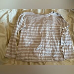 j.crew tee long sleeve striped beige size m